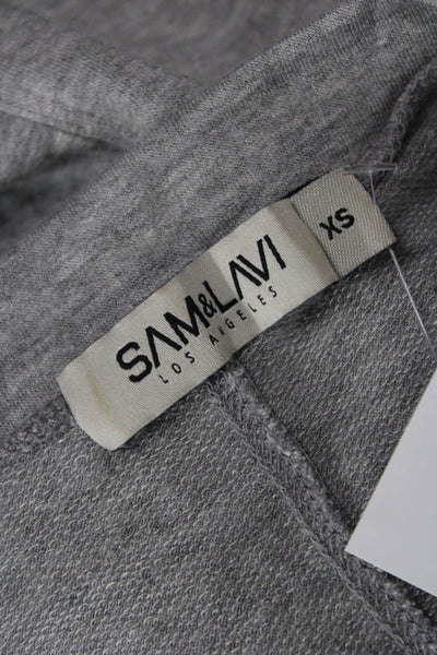 Sam & Lavi Womens Pleated Dolman Sleeve Fringe Top Gray Size XS