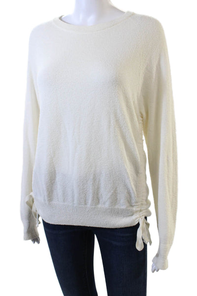 Elizabeth and James Womens Long Sleeve Drawstring Cinched Top Cream Size XS