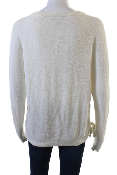 Elizabeth and James Womens Long Sleeve Drawstring Cinched Top Cream Size XS