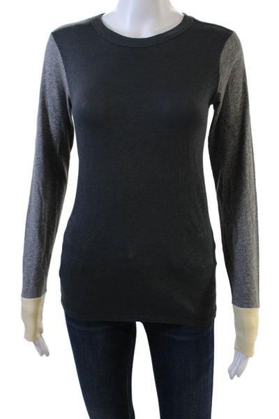 Rag & Bone Jean Womens Colorblock Long Sleeve T Shirt Gray Size XS