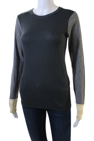 Rag & Bone Jean Womens Colorblock Long Sleeve T Shirt Gray Size XS