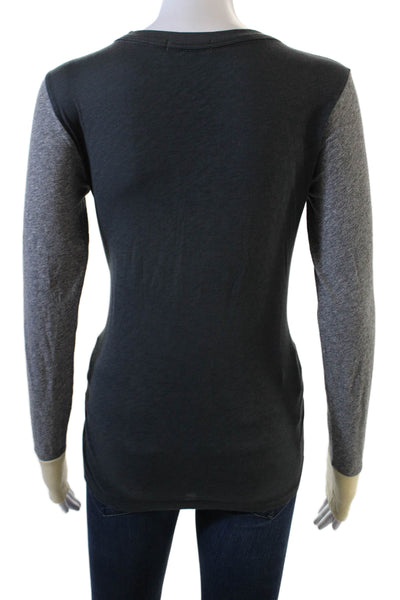 Rag & Bone Jean Womens Colorblock Long Sleeve T Shirt Gray Size XS