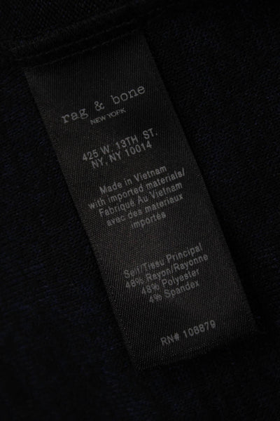 Rag & Bone Jean Womens Long Sleeve Keyhole Back T Shirt Blue Size XS