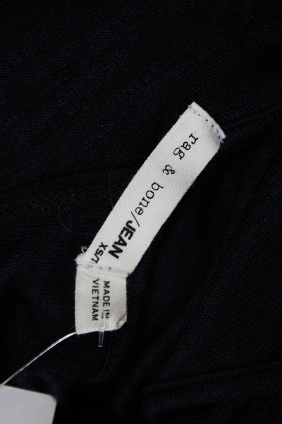 Rag & Bone Jean Womens Long Sleeve Keyhole Back T Shirt Blue Size XS