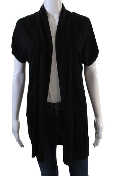 Michael Michael Kors Womens Short Sleeve Open Front Cardigan Black Size S