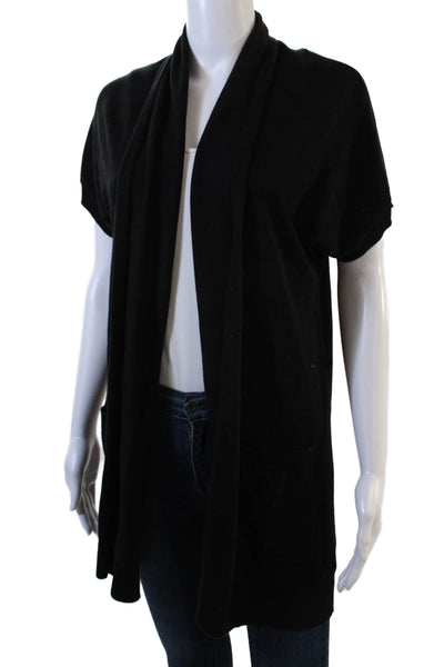 Michael Michael Kors Womens Short Sleeve Open Front Cardigan Black Size S