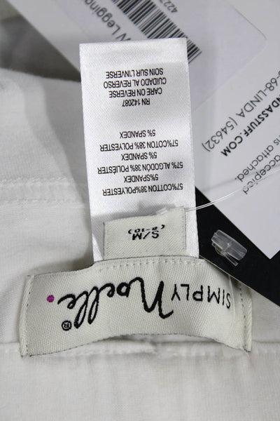 Simply Noelle Womens Elastic Waist Ankle Zip Jeggings White Size S/M