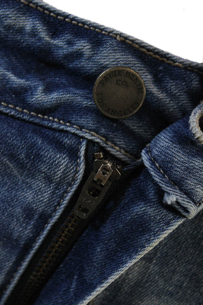Paige Womens Haxton Straight Ankle Raw Hem Chain Detail Jeans Blue Size 30