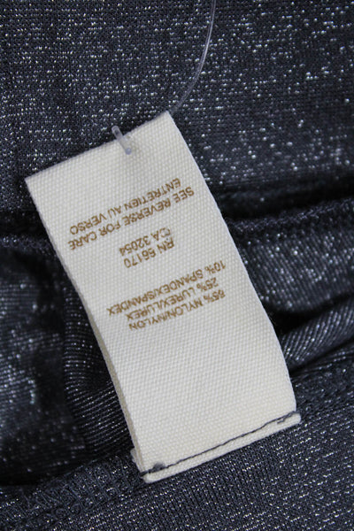 Free People Womens Metallic Elastic Waist Ankle Zip Leggings Gray Size XS