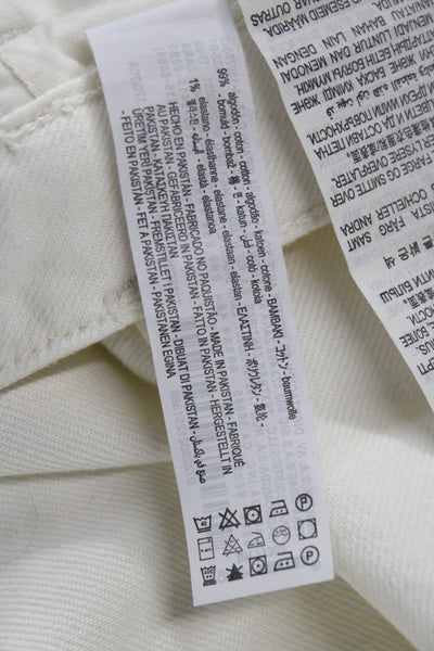 Zara Womens Zipper Fly High Rise Straight Leg Jeans White Denim Size 6
