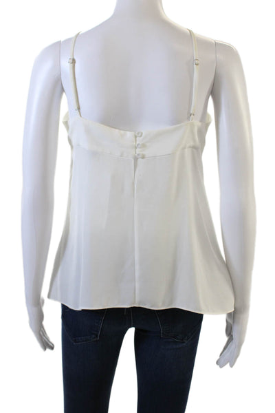 BCBGMAXAZRIA Womens Cutout Halter Neck Sheer Sleeveless Blouse White Size XS