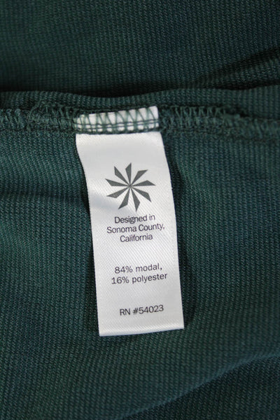 Athleta Womens Short Sleeve V-Neck Pullover Midi Dress Green Size M