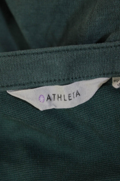 Athleta Womens Short Sleeve V-Neck Pullover Midi Dress Green Size M