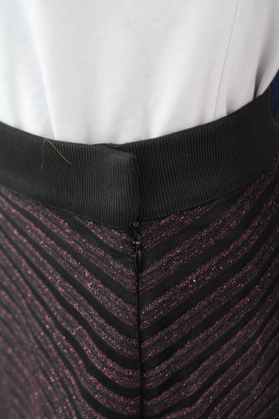 & Other Stories Womens Striped Print High Waist Midi A-Line Skirt Pink Size 6