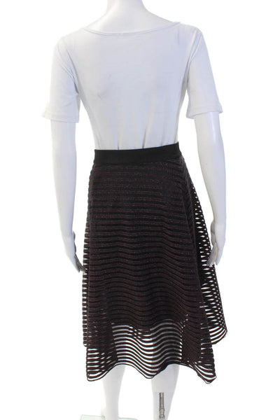 & Other Stories Womens Striped Print High Waist Midi A-Line Skirt Pink Size 6