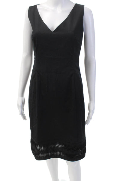 Akris Punto Womens Sleeveless V-neck Lined Midi Zip Dress Black Size M