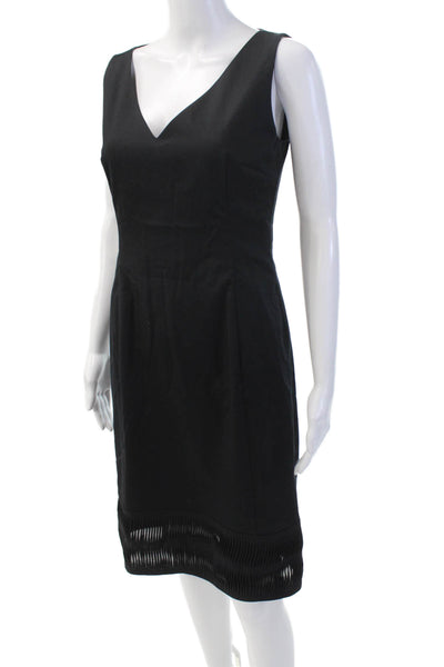 Akris Punto Womens Sleeveless V-neck Lined Midi Zip Dress Black Size M