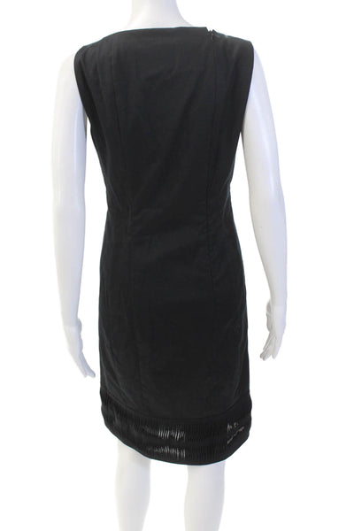 Akris Punto Womens Sleeveless V-neck Lined Midi Zip Dress Black Size M