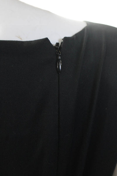 Akris Punto Womens Sleeveless V-neck Lined Midi Zip Dress Black Size M