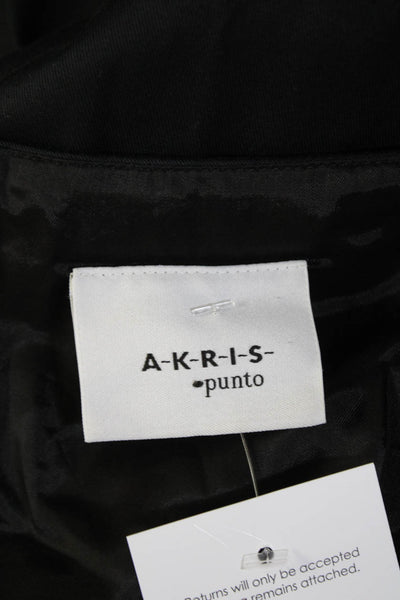 Akris Punto Womens Sleeveless V-neck Lined Midi Zip Dress Black Size M