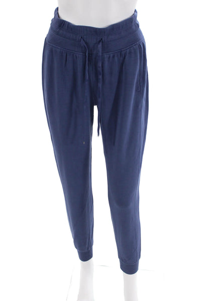 Travis Mathew Womens Drawstring Waist High-Rise Tapered Sweatpants Blue Size S
