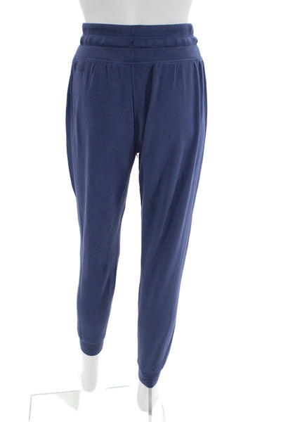 Travis Mathew Womens Drawstring Waist High-Rise Tapered Sweatpants Blue Size S
