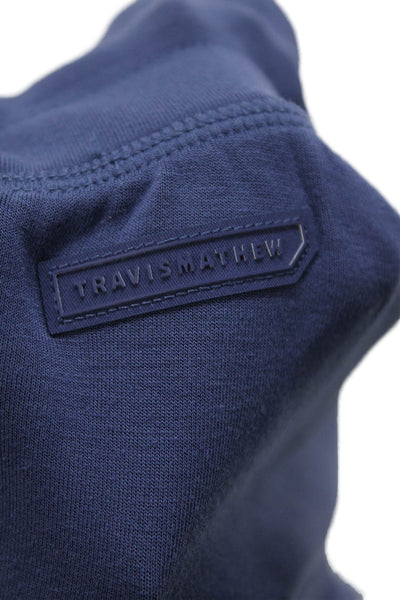 Travis Mathew Womens Drawstring Waist High-Rise Tapered Sweatpants Blue Size S