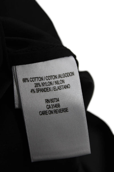 BCBGMAXAZRIA Womens Cotton Pleated Scoop Neck Sleeveless Dress Black Size XXS