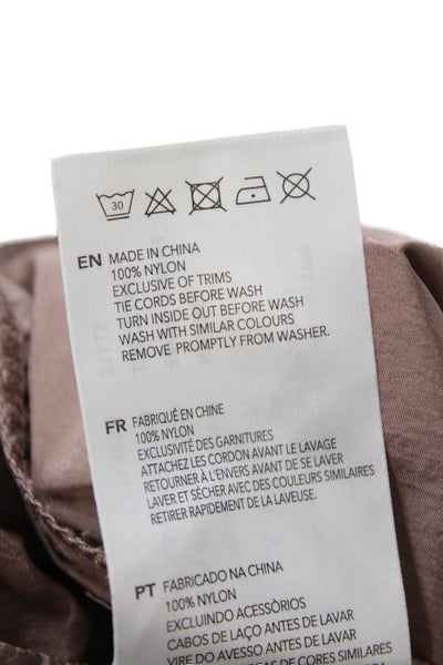 Varley Womens Elastic Waistband High Rise Lightweight Shorts Brown Size Small