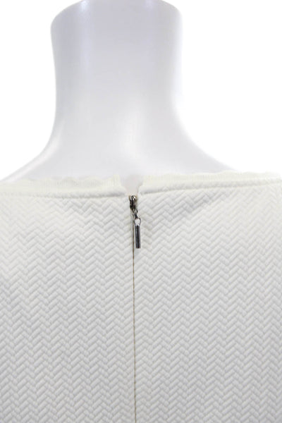 Rebecca Taylor Womens Scoop Neck Short Sleeve Knee Length Dress White Size 4