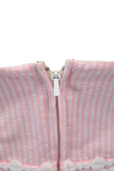 Lilly Pulitzer Womens Cotton Striped V-Neck Sleeveless Mini Dress Pink Size 12