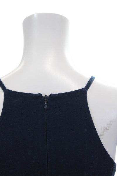 Lilly Pulitzer Womens Sleeveless Halter Neck Zippered Tank Top Blue Size 00