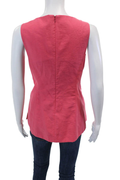 Lilly Pulitzer Womens Cotton Embellished Y-Neck Zippered Tank Top Pink Size 10