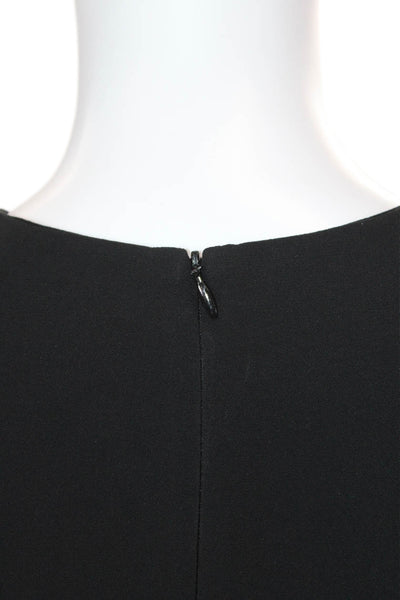 ALC Womens Short Sleeve Zippered Round Neck Mini Dress Solid Black Size 4