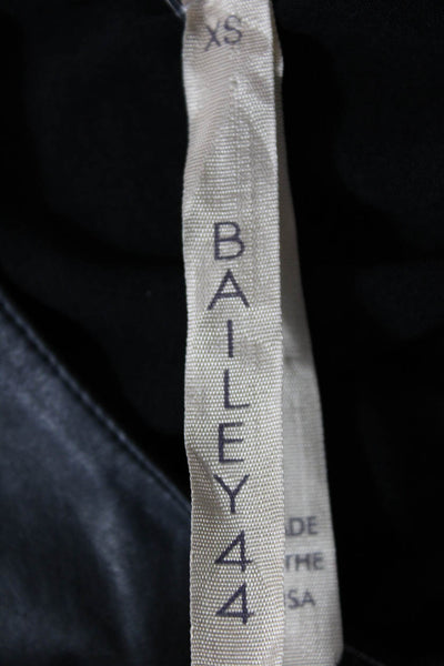 Bailey 44 Womens Vegan Leather Scoop Neck Pullover Tank Top Black Size XS