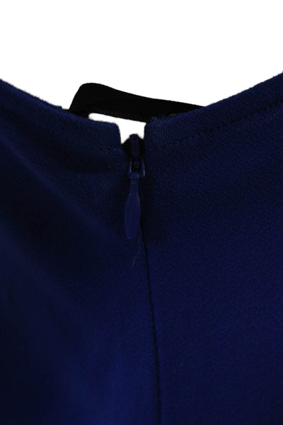 Rachel Zoe Womens Long Sleeves One Shoulder A Line Dress Blue Size Medium