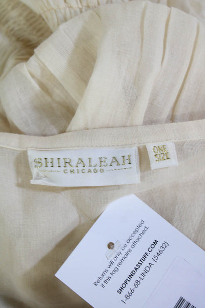 Shiraleah Womens Halter Top Neckline Sleeveless Ruched Blouse Nude OS