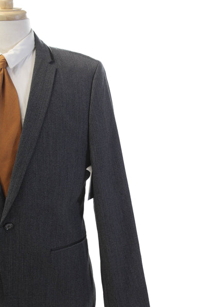 Calvin Klein Mens Wool Single Breasted Blazer Jacket Gray size L