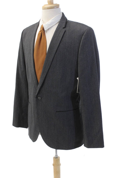 Calvin Klein Mens Wool Single Breasted Blazer Jacket Gray size L