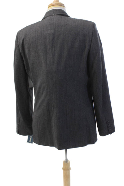 Calvin Klein Mens Wool Single Breasted Blazer Jacket Gray size L