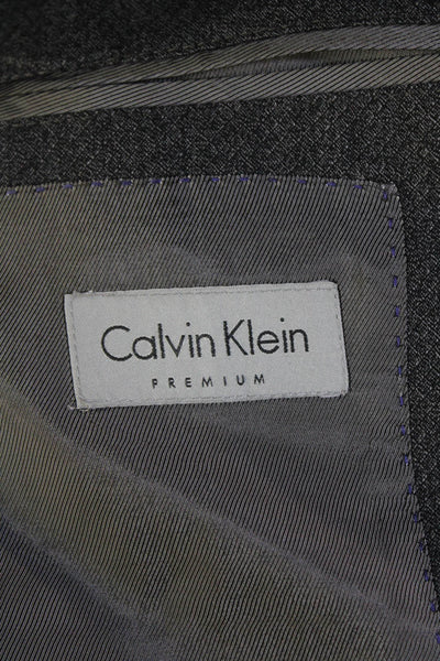 Calvin Klein Mens Wool Single Breasted Blazer Jacket Gray size L