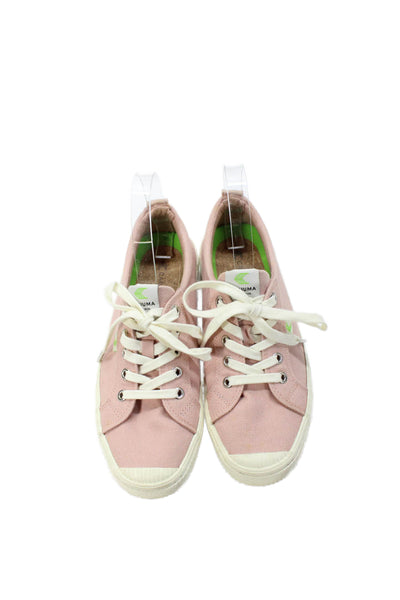 Cariuma Womens Lace Up Cap Toe Canvas Low Top Sneakers Pink Size 8