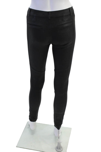 J Brand Womens Low Rise Zippered Detail Skinny Jeans Solid Black Size 0