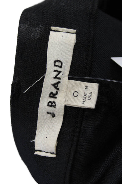 J Brand Womens Low Rise Zippered Detail Skinny Jeans Solid Black Size 0
