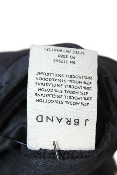 J Brand Womens Low Rise Zippered Detail Skinny Jeans Solid Black Size 0