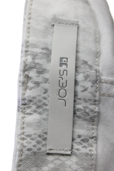 Joes Womens Cotton Snakeskin Print Pocketed High Rise Skinny Jeans White Size 27