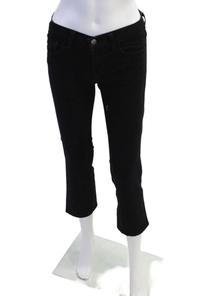 J Brand Womens Cotton Pocketed Low Rise Skinny Jeans Solid Black Size 25
