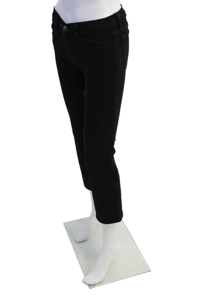J Brand Womens Cotton Pocketed Low Rise Skinny Jeans Solid Black Size 25