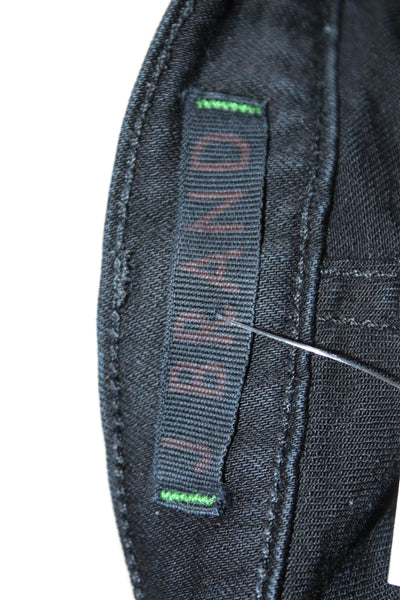 J Brand Womens Cotton Pocketed Low Rise Skinny Jeans Solid Black Size 25