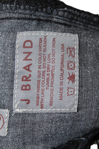 J Brand Womens Cotton Pocketed Low Rise Skinny Jeans Solid Black Size 25